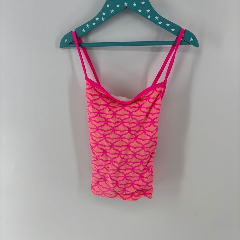 Vineyard Vines Girls Pink Geometric Print Swimwear Tankini Top Size Medium